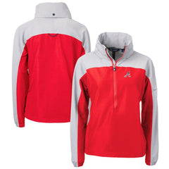 Atlanta Braves Cutter & Buck Women's Charter Eco Recycled Anorak Jacket - Red/Gray Jackets