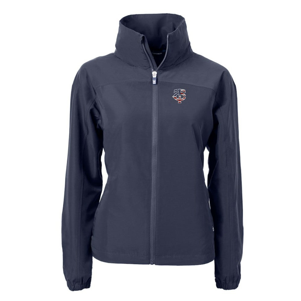 Minnesota Twins Cutter & Buck Women's Charter Eco Recycled Full-Zip Jacket - Navy Jackets