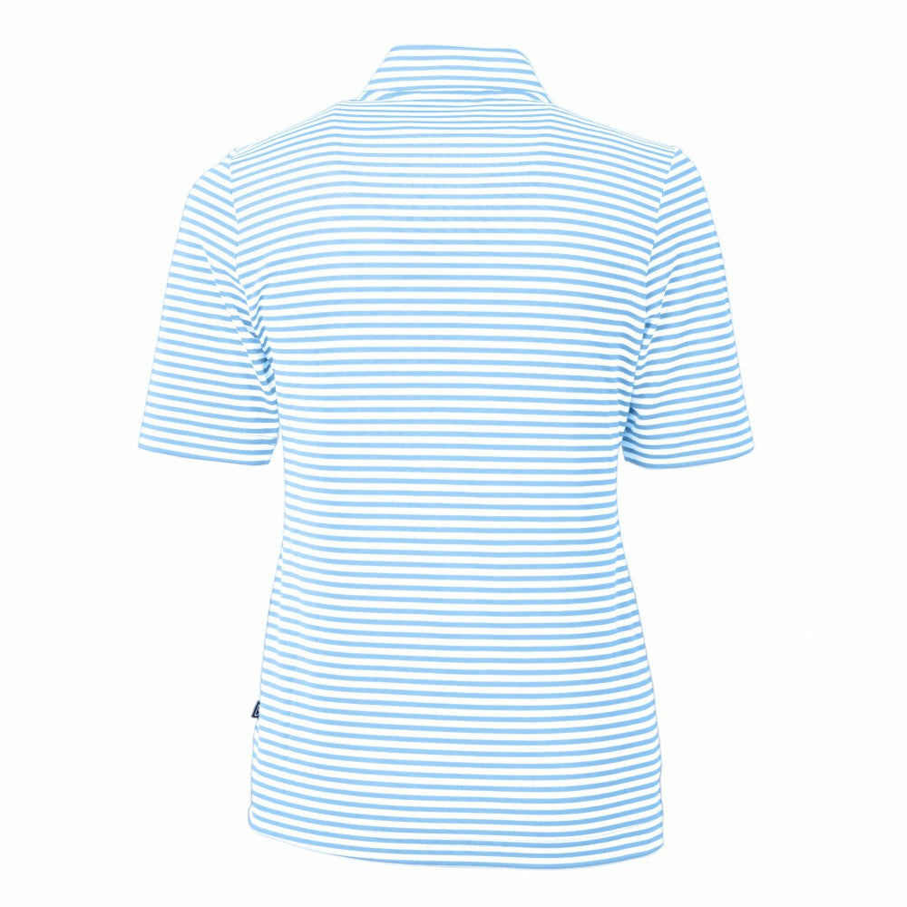 Kansas City Royals Cutter & Buck Women's Virtue Eco Pique Stripe Top - Powder Blue Tops