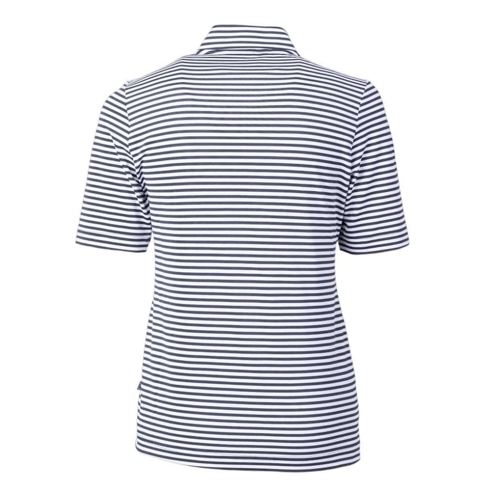 Philadelphia Phillies Cutter & Buck Women's Virtue Eco Pique Stripe Top - Navy Tops
