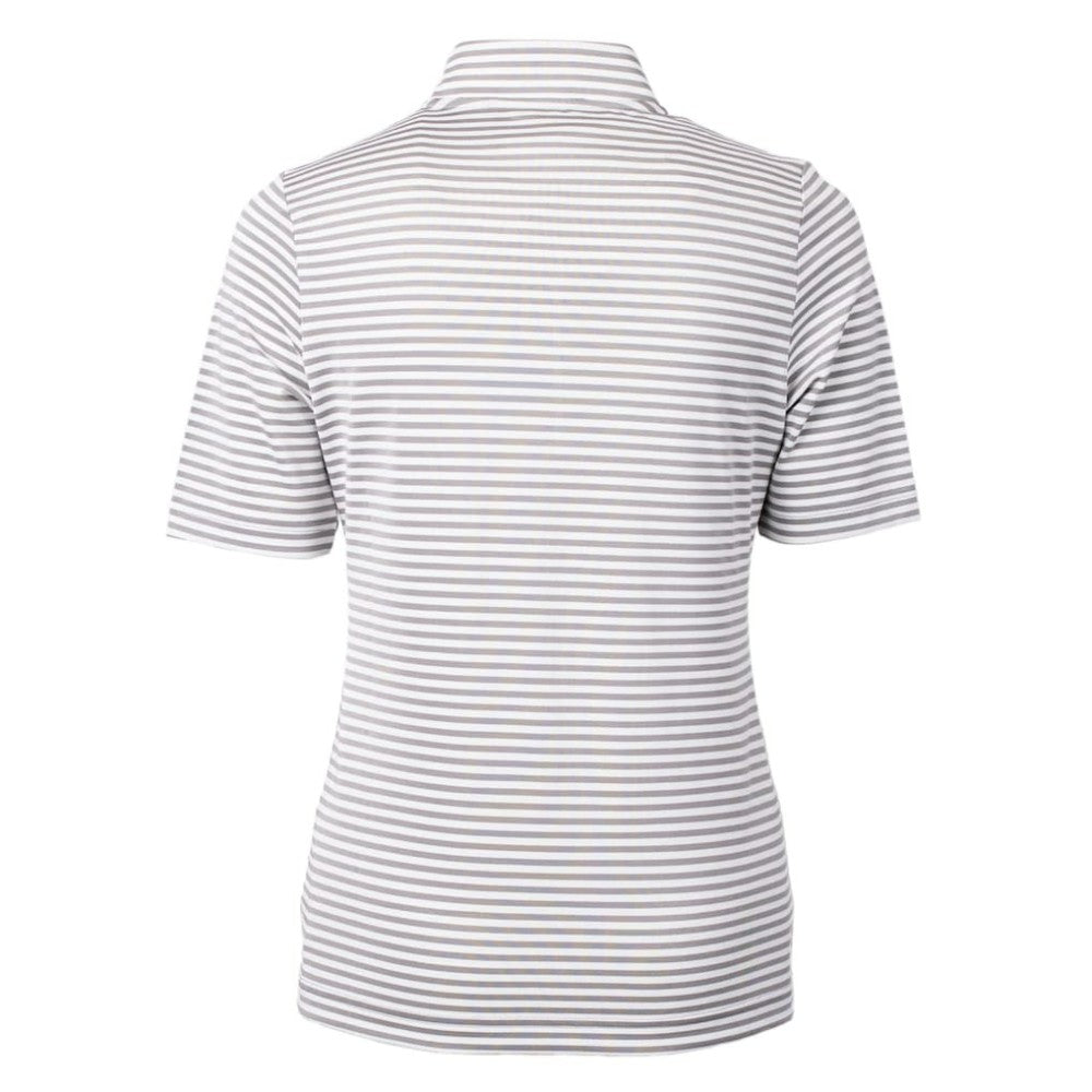 Pittsburgh Pirates Cutter & Buck Women's Virtue Eco Pique Stripe Top - Gray Tops
