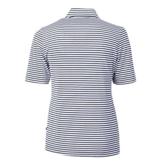 Tampa Bay Rays Cutter & Buck Women's Virtue Eco Pique Stripe Top - Navy Tops