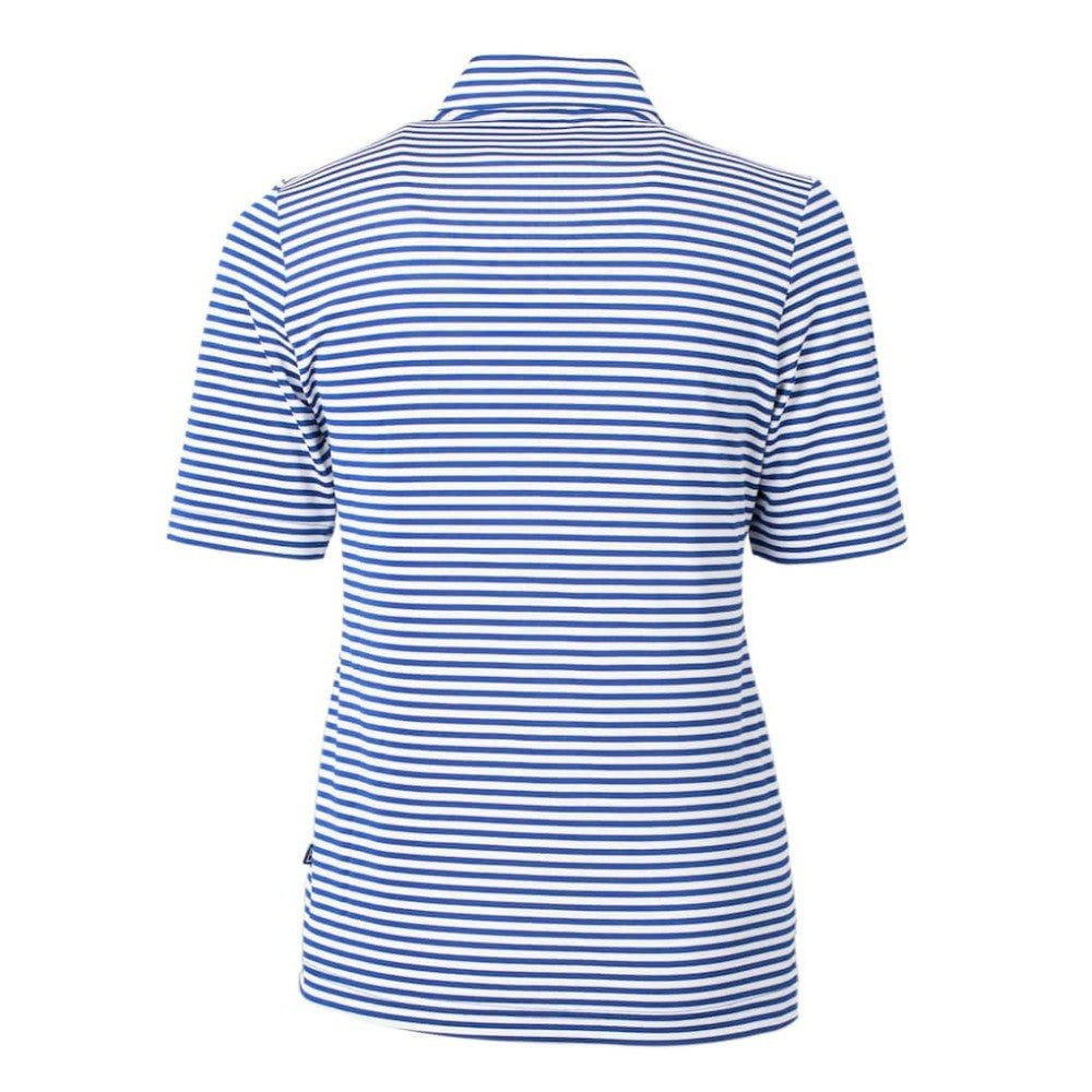 Texas Rangers Cutter & Buck Women's Virtue Eco Pique Stripe Top - Blue Tops