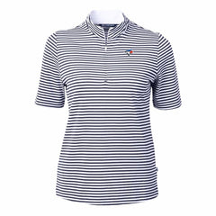 Toronto Blue Jays Cutter & Buck Women's Virtue Eco Pique Stripe Top - Navy Tops
