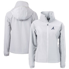 Atlanta Braves Cutter & Buck Women's Charter Eco Recycled Full-Zip Jacket - Gray Jackets