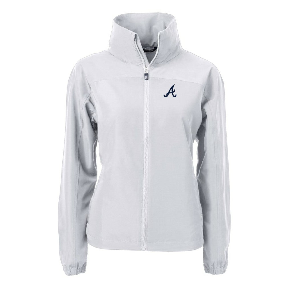Atlanta Braves Cutter & Buck Women's Charter Eco Recycled Full-Zip Jacket - Gray Jackets