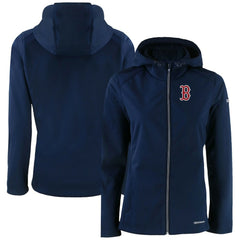 Boston Red Sox Cutter & Buck Women's Evoke Eco Softshell Recycled Full-Zip Jacket - Navy Jackets