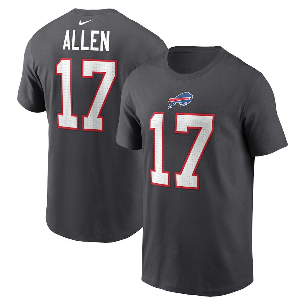 Josh Allen Buffalo Bills Player Name & Number T-Shirt - Anthracite T-shirts