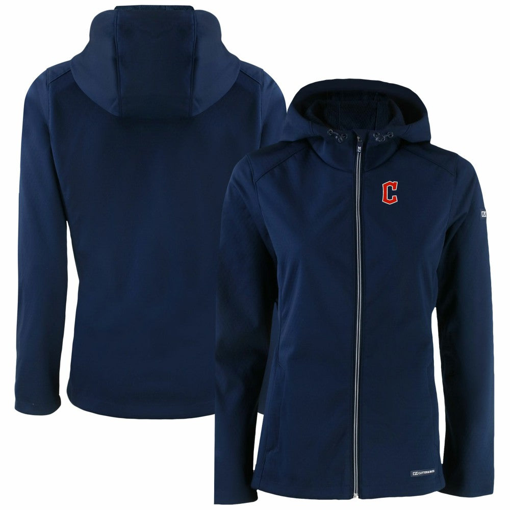 Cleveland Guardians Cutter & Buck Women's Evoke Eco Softshell Recycled Full-Zip Jacket - Navy Jackets