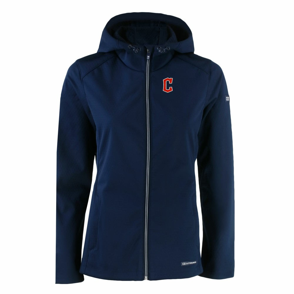 Cleveland Guardians Cutter & Buck Women's Evoke Eco Softshell Recycled Full-Zip Jacket - Navy Jackets