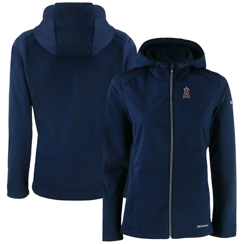 Los Angeles Angels Cutter & Buck Women's Evoke Eco Softshell Recycled Full-Zip Jacket - Navy Jackets