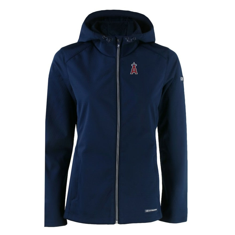 Los Angeles Angels Cutter & Buck Women's Evoke Eco Softshell Recycled Full-Zip Jacket - Navy Jackets