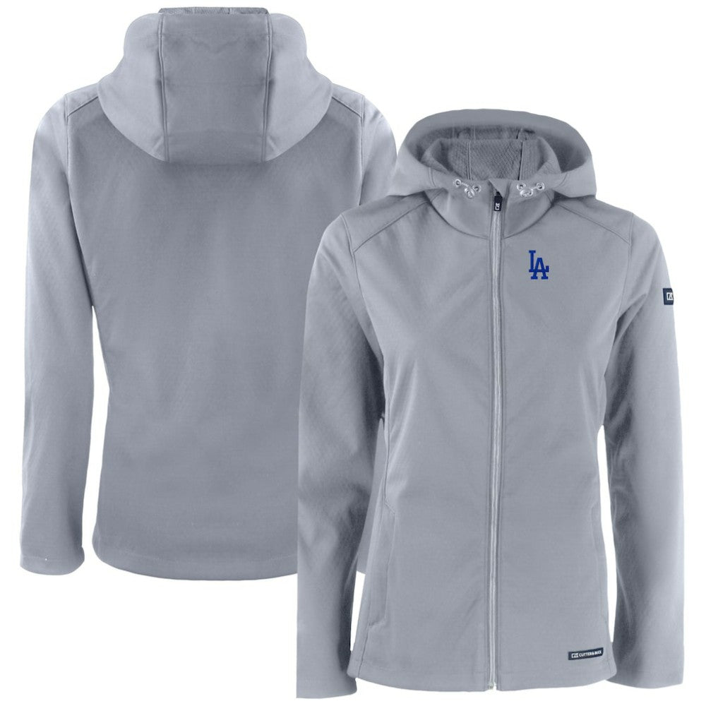 Los Angeles Dodgers Cutter & Buck Women's Evoke Eco Softshell Recycled Full-Zip Jacket - Gray Jackets