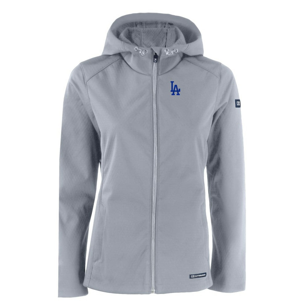 Los Angeles Dodgers Cutter & Buck Women's Evoke Eco Softshell Recycled Full-Zip Jacket - Gray Jackets