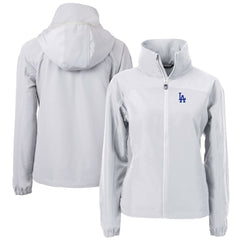 Los Angeles Dodgers Cutter & Buck Women's Charter Eco Recycled Full-Zip Jacket - Gray Jackets