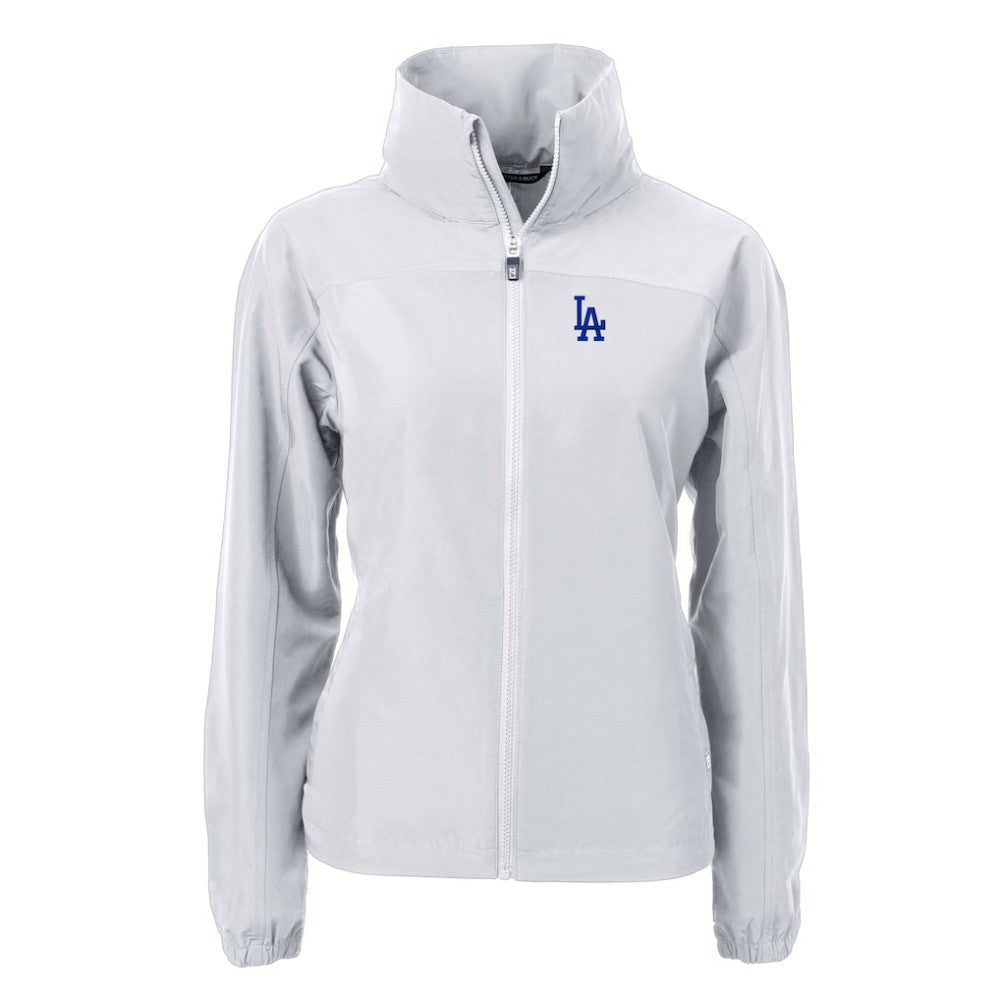 Los Angeles Dodgers Cutter & Buck Women's Charter Eco Recycled Full-Zip Jacket - Gray Jackets