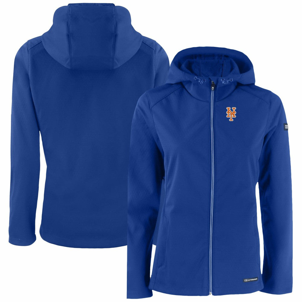 New York Mets Cutter & Buck Women's Evoke Eco Softshell Recycled Full-Zip Jacket - Royal Jackets