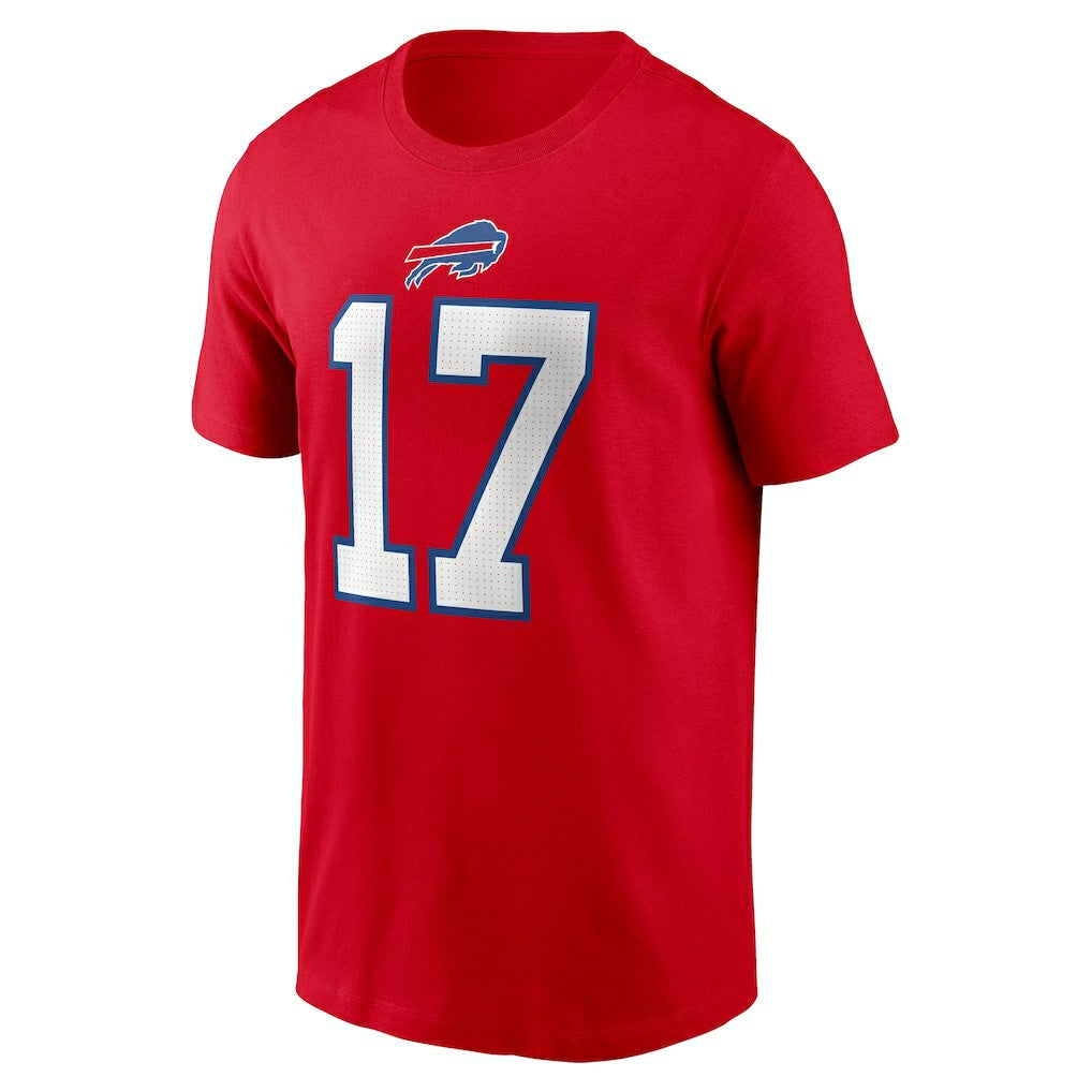 Josh Allen Buffalo Bills Player Name & Number T-Shirt - Red T-shirts