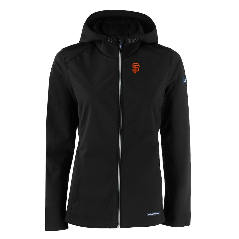 San Francisco Giants Cutter & Buck Women's Evoke Eco Softshell Recycled Full-Zip Jacket - Black Jackets