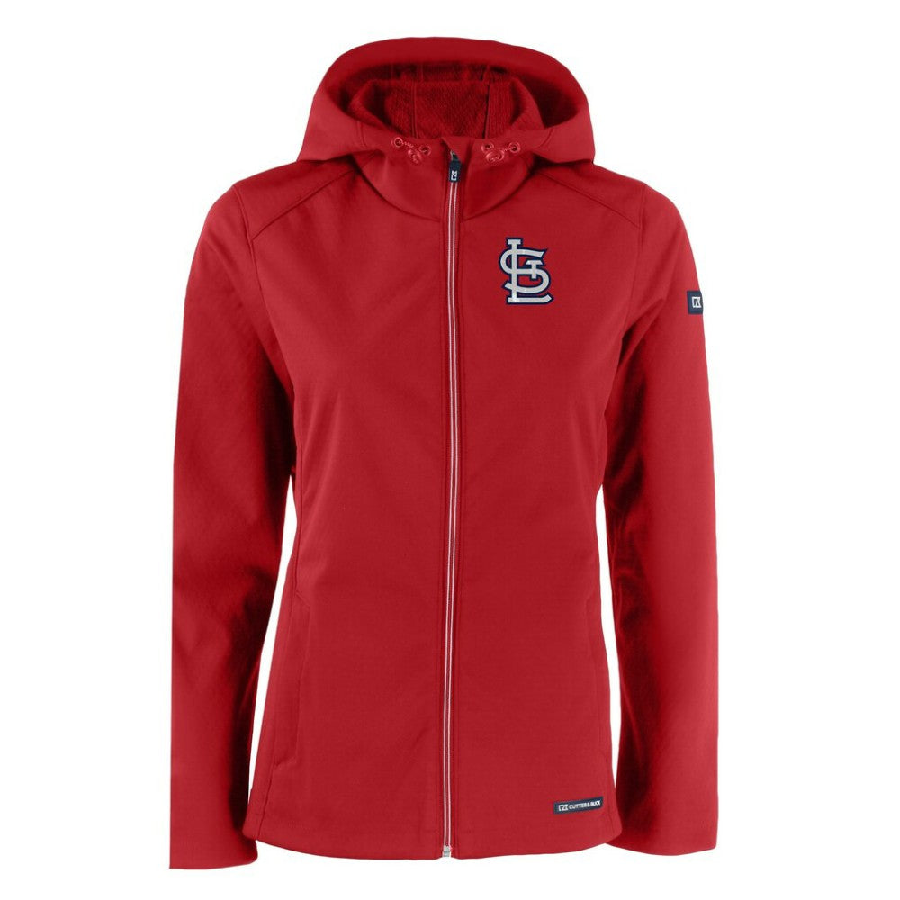St. Louis Cardinals Cutter & Buck Women's Evoke Eco Softshell Recycled Full-Zip Jacket - Red Jackets