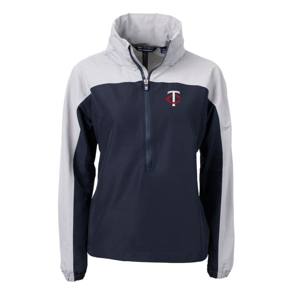 Minnesota Twins Cutter & Buck Women's Charter Eco Recycled Half-Zip Anorak Jacket - Navy Jackets