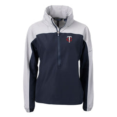 Minnesota Twins Cutter & Buck Women's Charter Eco Recycled Half-Zip Anorak Jacket - Navy Jackets