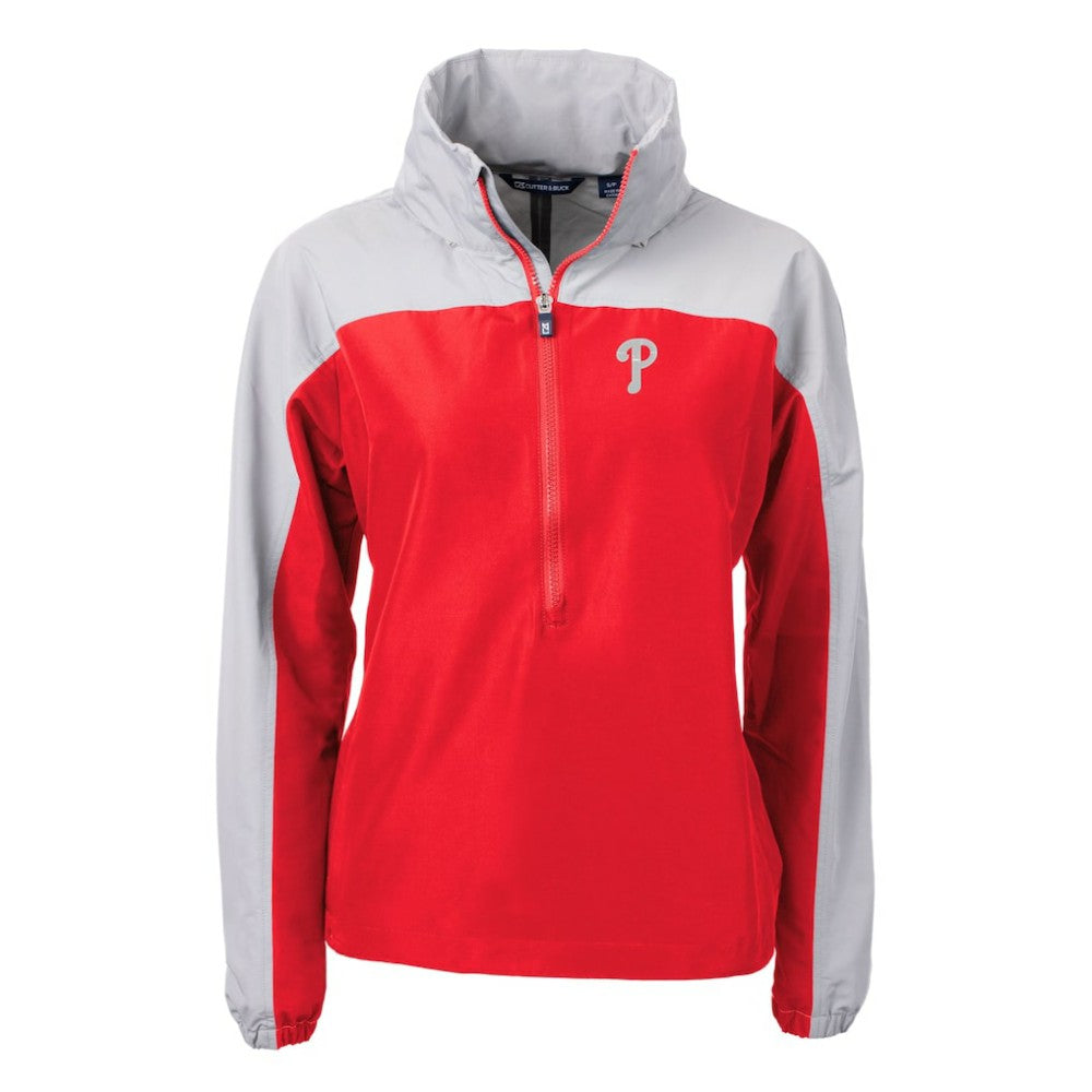 Philadelphia Phillies Cutter & Buck Women's Charter Eco Recycled Half-Zip Anorak Jacket - Red Jackets