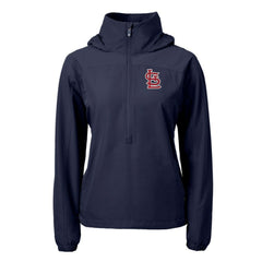 St. Louis Cardinals Cutter & Buck Women's Charter Eco Recycled Half-Zip Anorak Jacket - Navy Jackets
