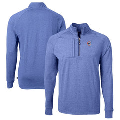 Chicago Cubs Cutter & Buck Big & Tall Adapt Eco Knit Stretch Recycled Quarter-Zip Pullover Top - Heather Royal Pullover