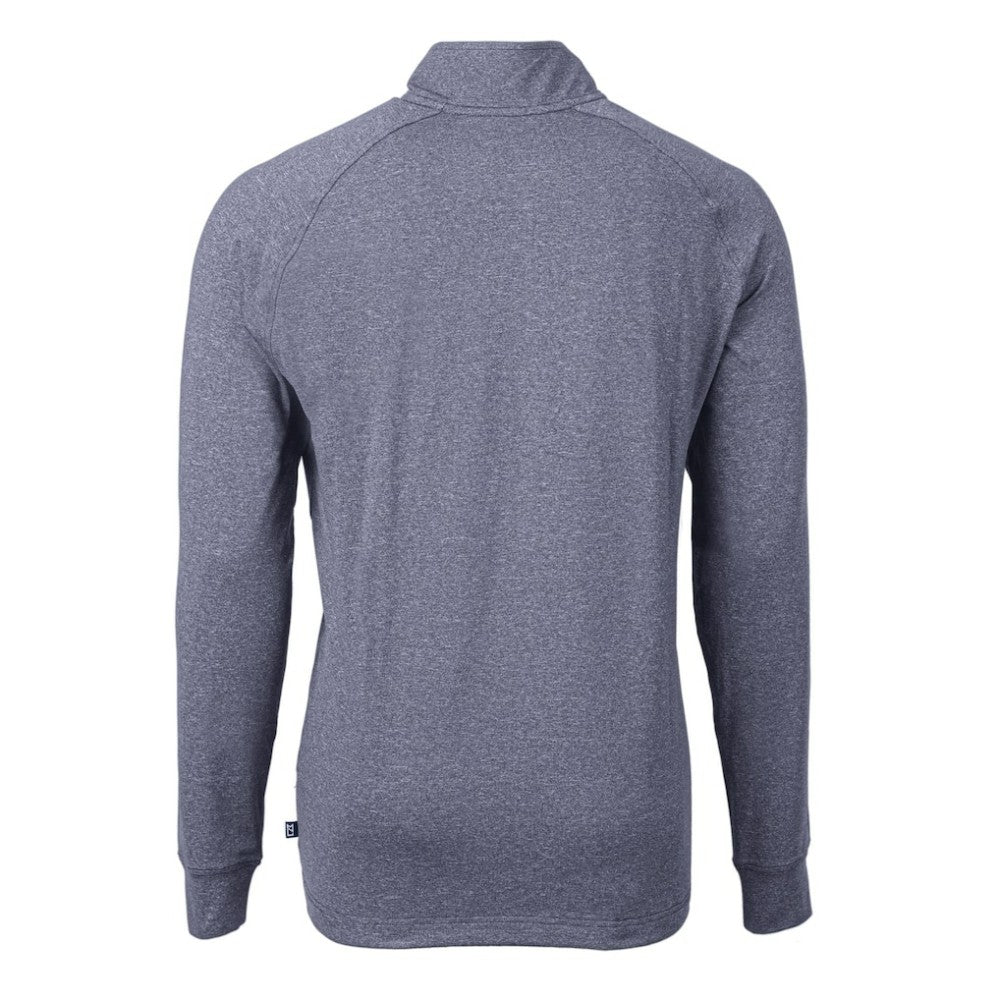 Washington Nationals Cutter & Buck Big & Tall Adapt Eco Knit Stretch Recycled Quarter-Zip Pullover Top - Heather Navy Pullover