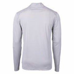 Cleveland Guardians Cutter & Buck Virtue Eco Pique Micro Stripe Big & Tall Recycled Quarter-Zip Pullover Top - Gray/White Pullover