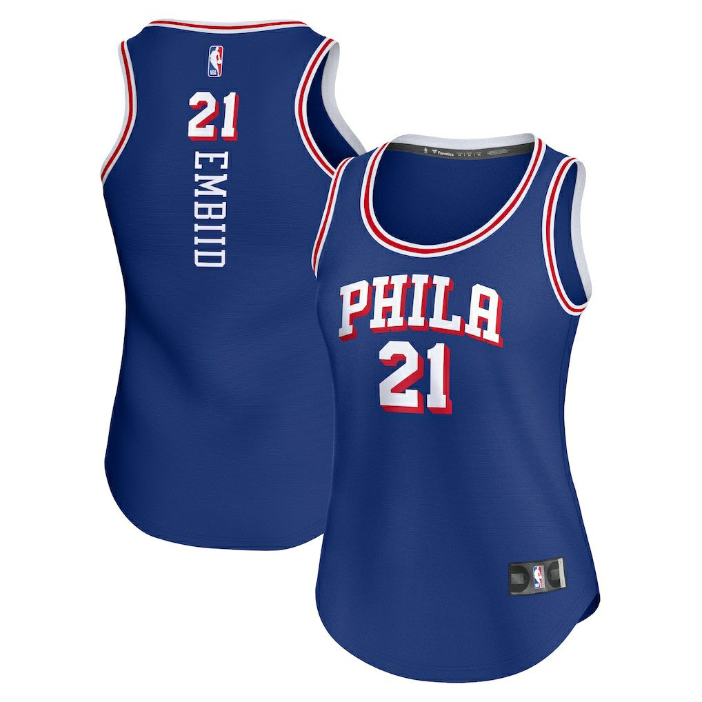 Joel Embiid Philadelphia 76ers Women's Fast Break Player Jersey Icon Edition Royal - Fanatics