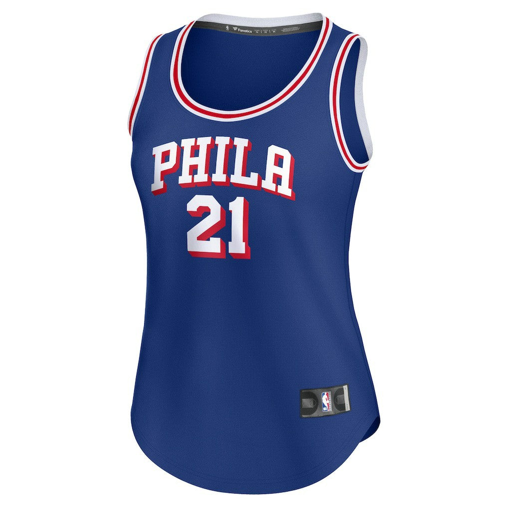 Joel Embiid Philadelphia 76ers Women's Fast Break Player Jersey Icon Edition Royal - Fanatics