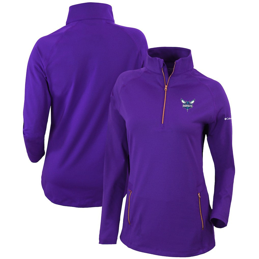 Charlotte Hornets Women's Omni-Wick Outward Nine Quarter-Zip Pullover Top Purple - Columbia outlet