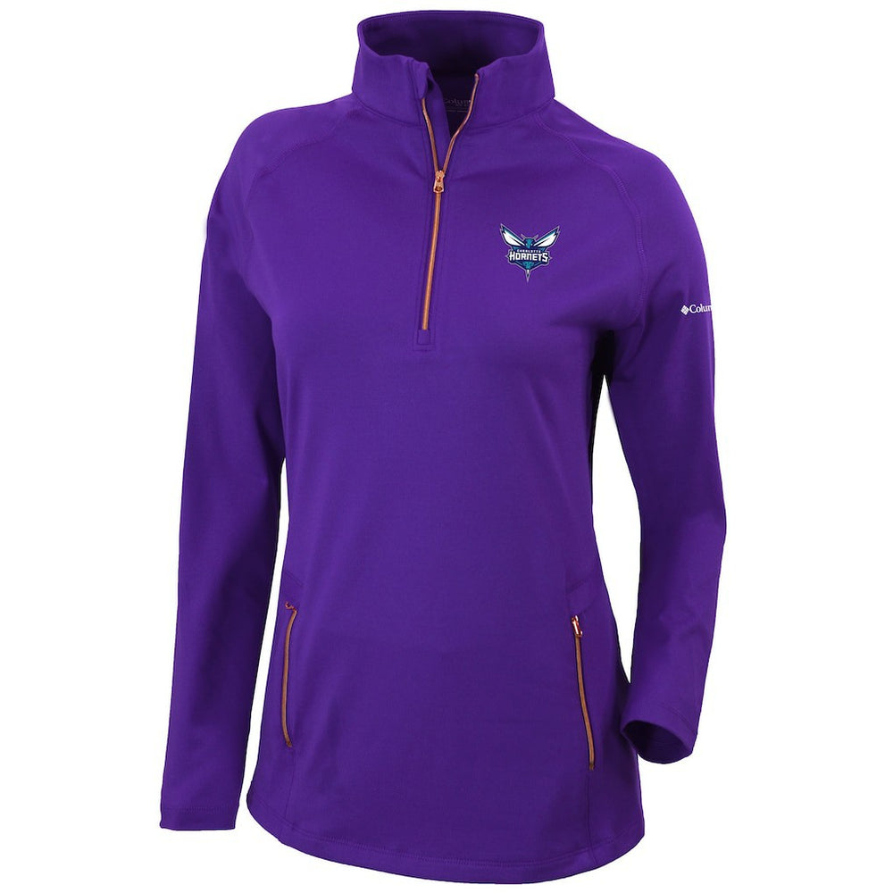 Charlotte Hornets Women's Omni-Wick Outward Nine Quarter-Zip Pullover Top Purple - Columbia outlet