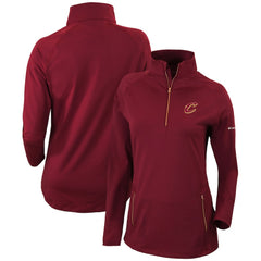 Cleveland Cavaliers Women's Omni-Wick Outward Nine Quarter-Zip Pullover Top Burgundy - Columbia