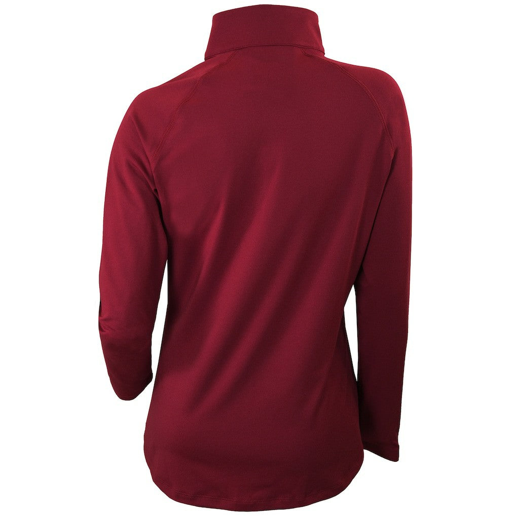 Cleveland Cavaliers Women's Omni-Wick Outward Nine Quarter-Zip Pullover Top Burgundy - Columbia
