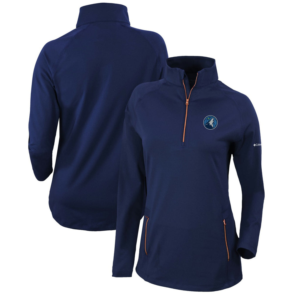 Minnesota Timberwolves Women's Omni-Wick Outward Nine Quarter-Zip Pullover Top Navy - Columbia
