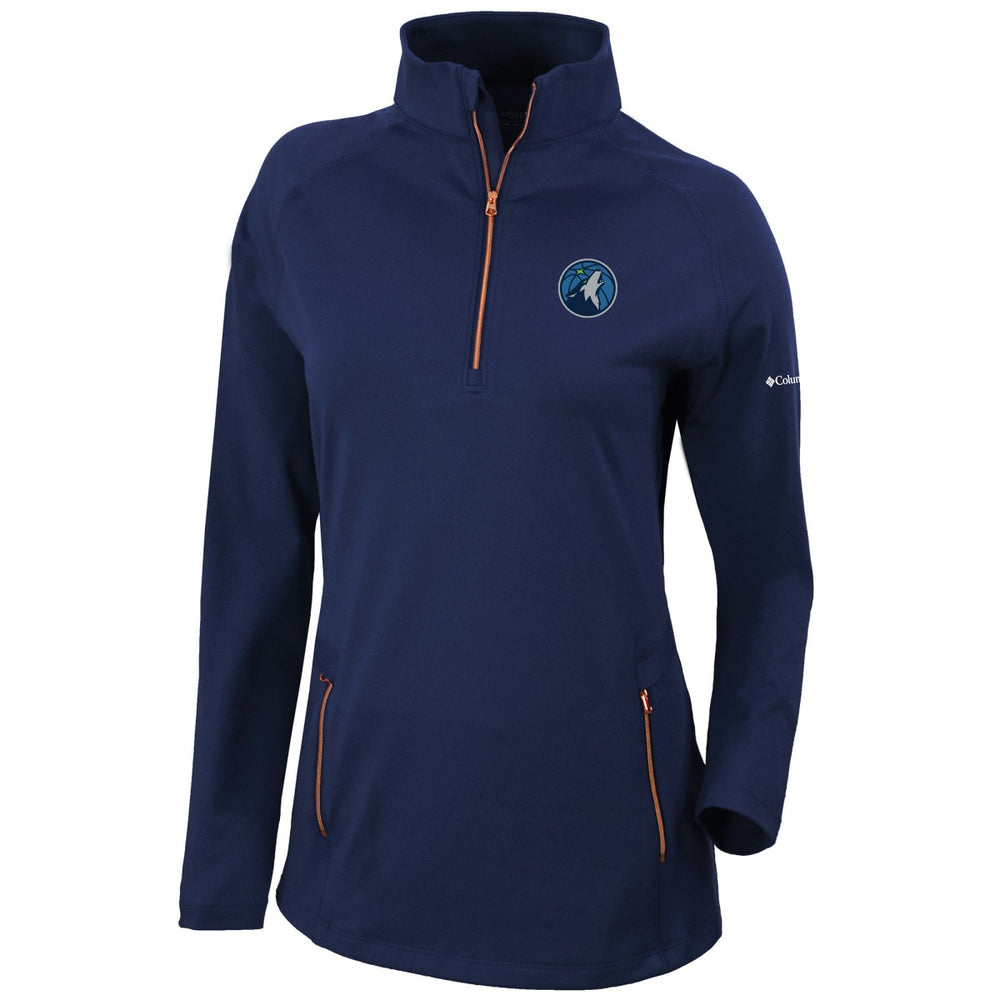 Minnesota Timberwolves Women's Omni-Wick Outward Nine Quarter-Zip Pullover Top Navy - Columbia