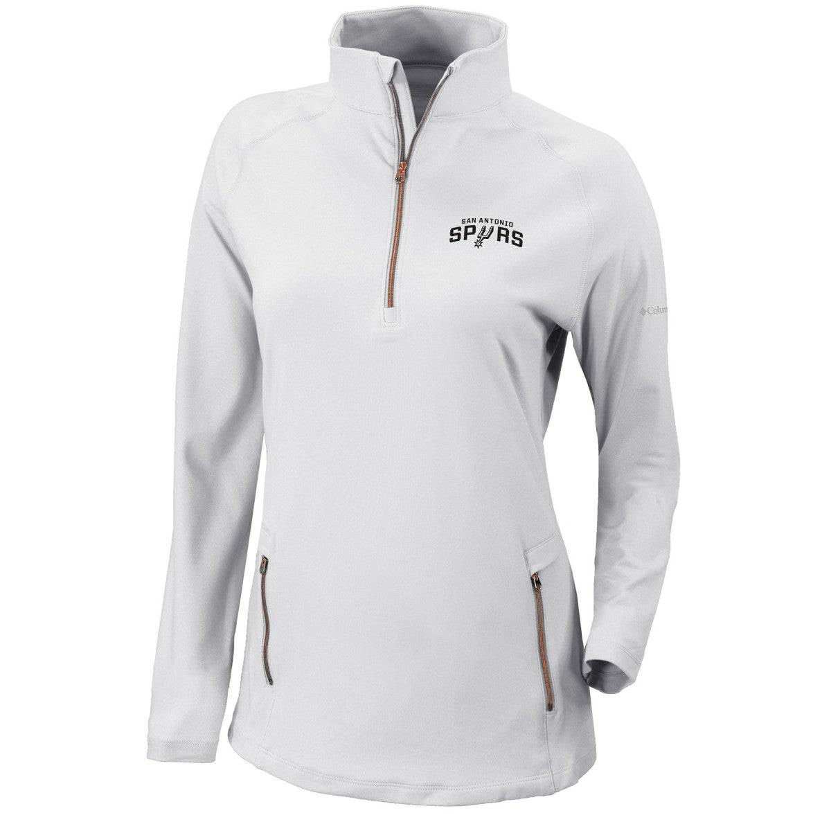 San Antonio Spurs Women's Omni-Wick Outward Nine Quarter-Zip Pullover Top White - Columbia