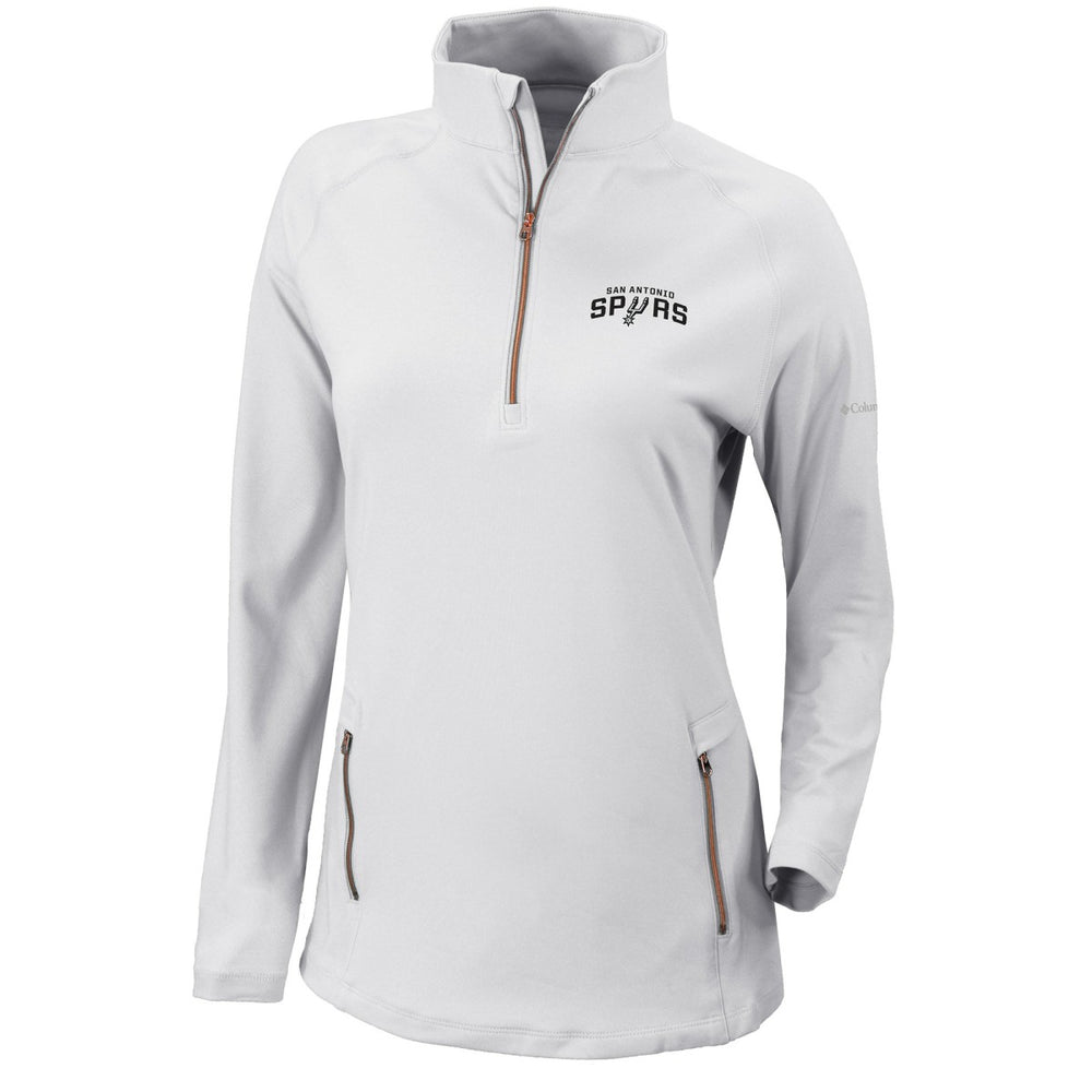 San Antonio Spurs Women's Omni-Wick Outward Nine Quarter-Zip Pullover Top White - Columbia