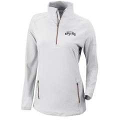 San Antonio Spurs Women's Omni-Wick Outward Nine Quarter-Zip Pullover Top White - Columbia