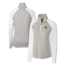 San Francisco 49ers Cutter & Buck Women's Helmet Logo DryTec Forge Tonal Stripe Stretch Half-Zip Top - White Tops