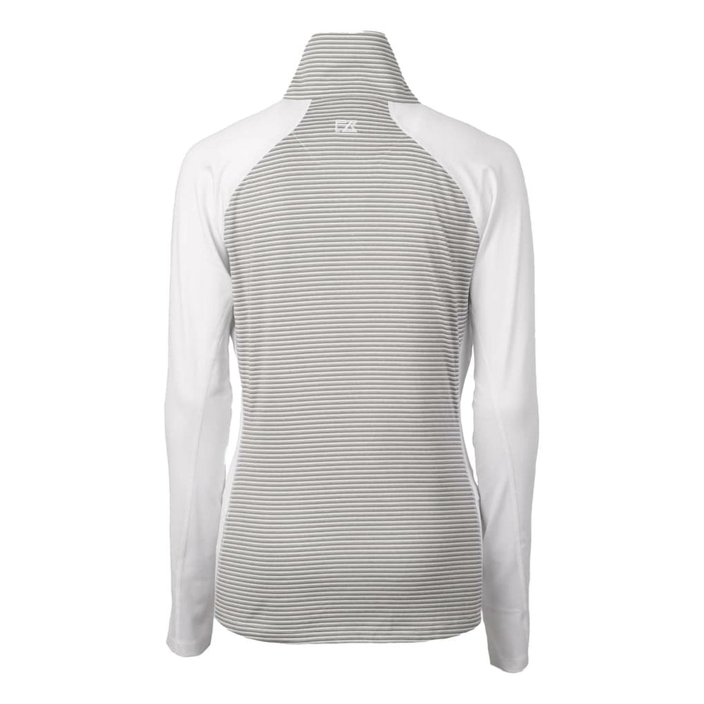 San Francisco 49ers Cutter & Buck Women's Helmet Logo DryTec Forge Tonal Stripe Stretch Half-Zip Top - White Tops