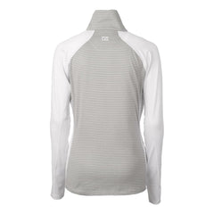 San Francisco 49ers Cutter & Buck Women's Helmet Logo DryTec Forge Tonal Stripe Stretch Half-Zip Top - White Tops