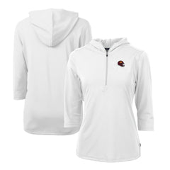 Washington Commanders Cutter & Buck Women's Helmet Logo DryTec Virtue Eco Pique Recycled Half-Zip Pullover Hoodie - White Hoodies