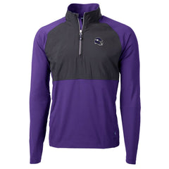 Minnesota Vikings Cutter & Buck Helmet Adapt Eco Knit Hybrid Recycled Quarter-Zip Pullover Top - Purple Pullover