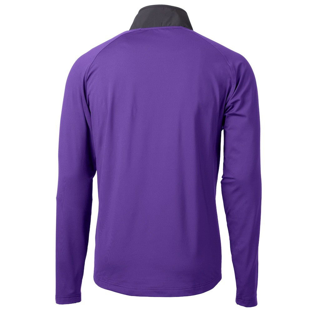 Minnesota Vikings Cutter & Buck Helmet Adapt Eco Knit Hybrid Recycled Quarter-Zip Pullover Top - Purple Pullover