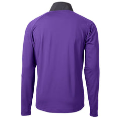 Minnesota Vikings Cutter & Buck Helmet Adapt Eco Knit Hybrid Recycled Quarter-Zip Pullover Top - Purple Pullover