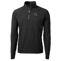 Minnesota Vikings Cutter & Buck Helmet Adapt Eco Knit Hybrid Recycled Quarter-Zip Pullover Top - Black Pullover